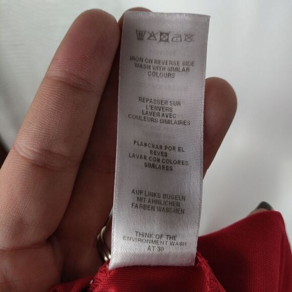 ASOS Red Chiffon Halter Mini Swing Dress Size 8 - Picture 5 of 7